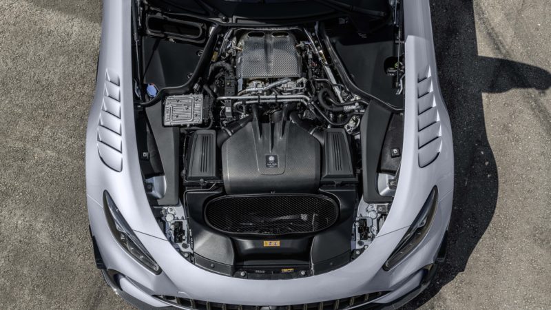 Mercedes-AMG GT Black Series (Kraftstoffverbrauch kombiniert: 12,8 l/100 km, CO2-Emissionen kombiniert: 292 g/km), 2020, Motor, // Mercedes-AMG GT Black Series (combined fuel consumption: 12,8 l/100 km, combined CO2 emissions: 292 g/km), 2020, engine
